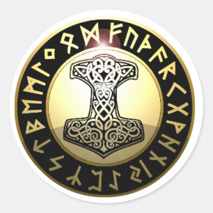 Thor's Hammer Classic Round Sticker