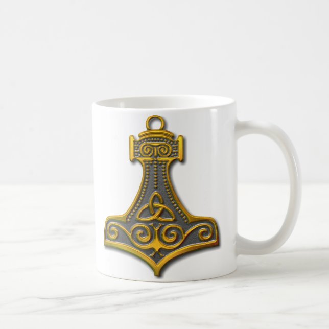 Thor's Hammer-gold Coffee Mug (Right)