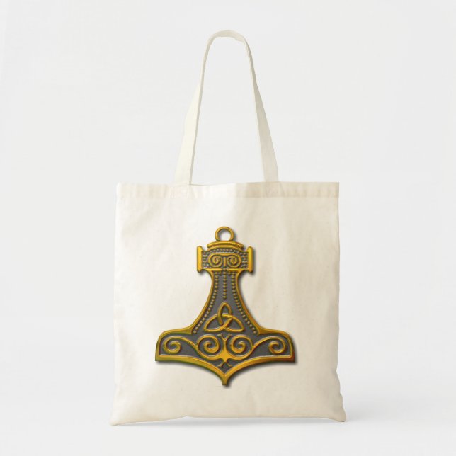 Thor's Hammer-gold Tote Bag (Front)