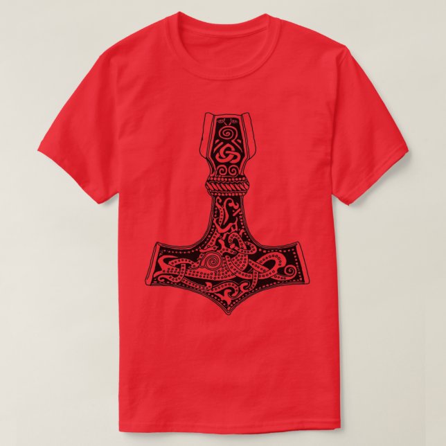 Thors Hammer mjolnir Talisman T-Shirt (Design Front)
