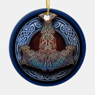 Thor's Hammer Pendant/Ornament Ceramic Tree Decoration