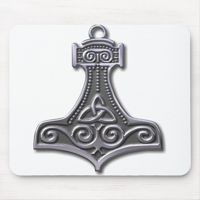 Thor's Hammer-silver Mouse Mat (Front)
