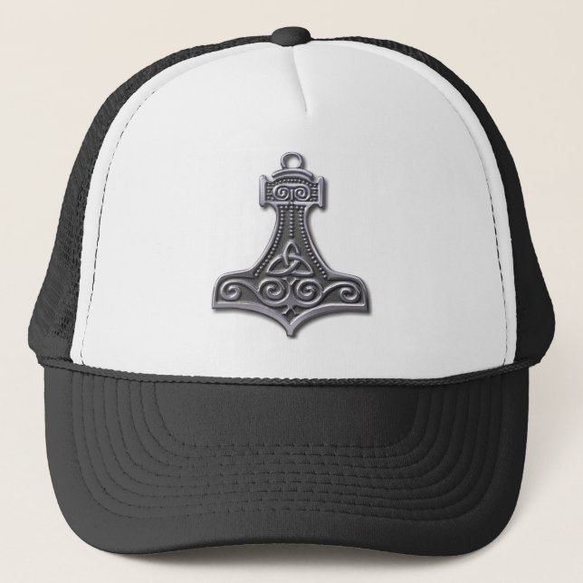 Thor's Hammer-silver Trucker Hat (Front)