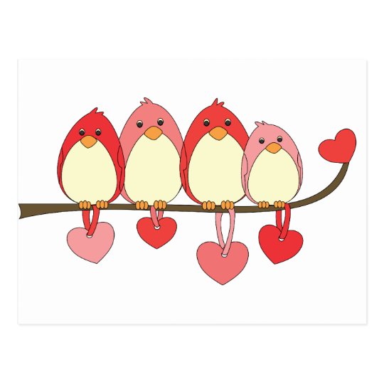 Those Birds On Valentines DAy Postcard
