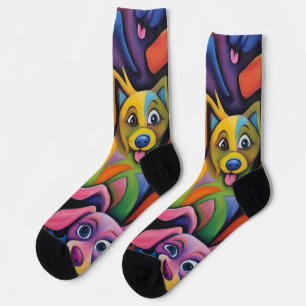 Those Crazy Abstract Dogs Socks