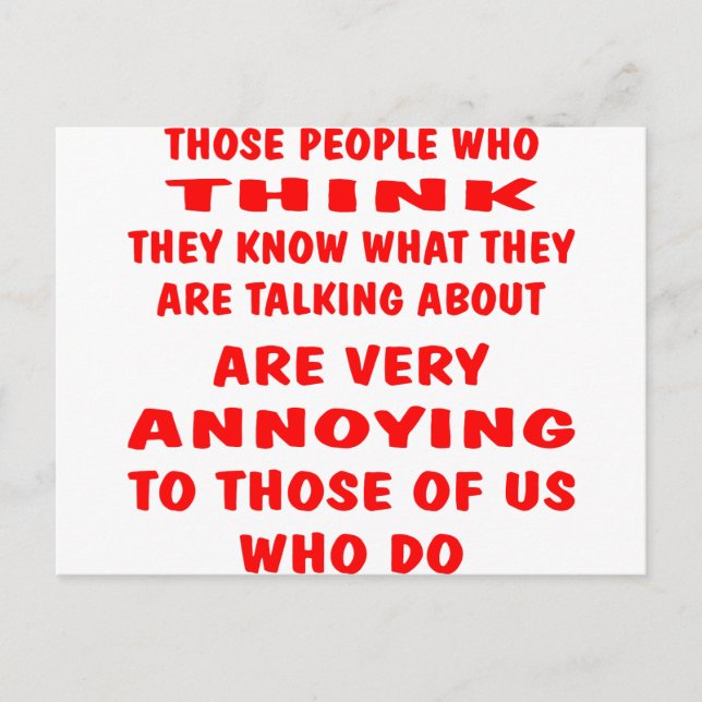 Those People Who Think They Know What They Are Postcard (Front)
