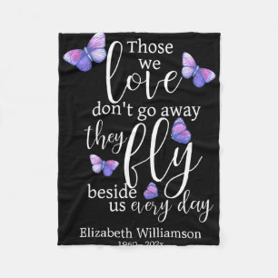 Those we love butterfly funeral memorial fleece blanket