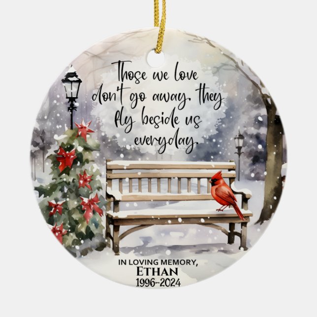 Those we love don't go away ceramic tree decoration (Front)