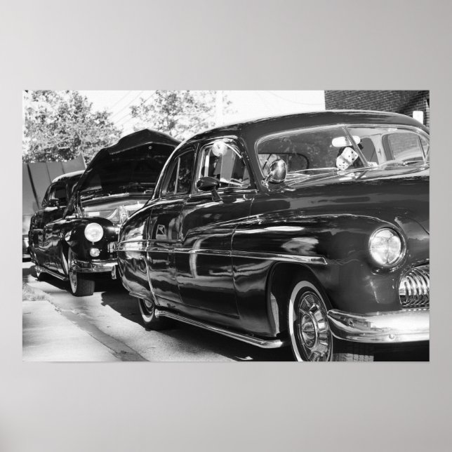 "Those were the days" vintage classic cars poster (Front)