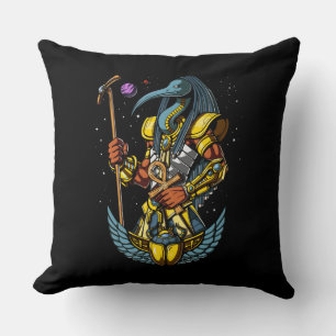 Thoth Egyptian God Ankh Scarab Ancient Symbol Cushion