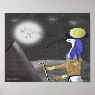 Thoth Moon Deity Poster