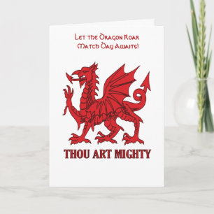 Thou Art Mighty Red Dragon Welsh Rugby Card