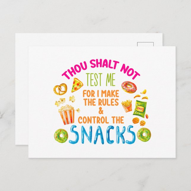 Thou Shalt Not Test Me For I Make The Rules  Postcard (Front/Back)