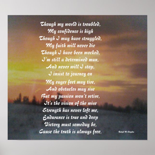 Though my world is troubled poster (Front)