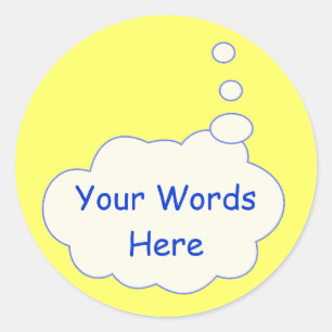 Thought Bubble Template Classic Round Sticker