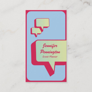 Thought bubbles event planner business cards