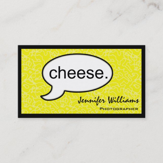 Thought Cloud Cheese Photographer Business Card (Front)