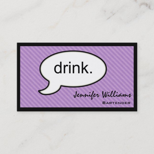 Thought Cloud Drink Bartender Business Card (Front)