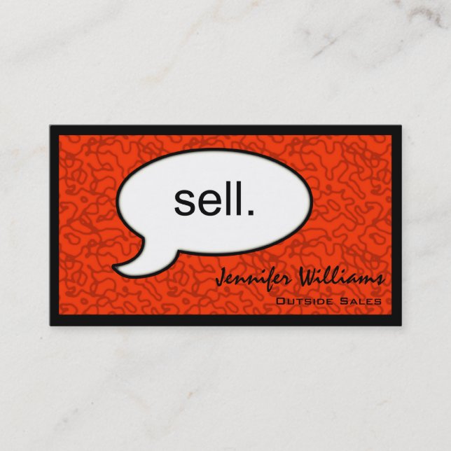 Thought Cloud Sell Salesman Business Card (Front)