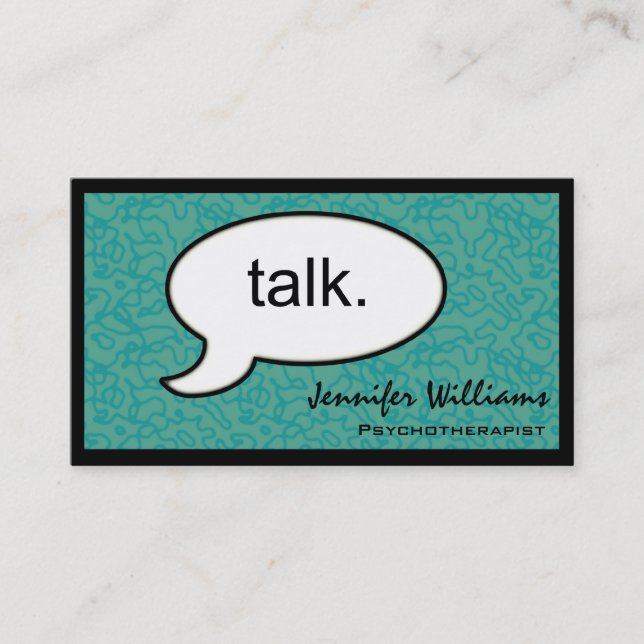 Thought Cloud Talk Psychotherapist Business Card (Front)