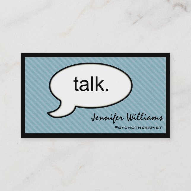 Thought Cloud Talk Psychotherapist Business Card (Front)