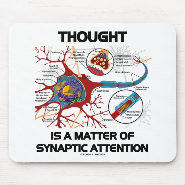 Thought Is A Matter Of Synaptic Attention (Neuron) Mouse Mat (Front)