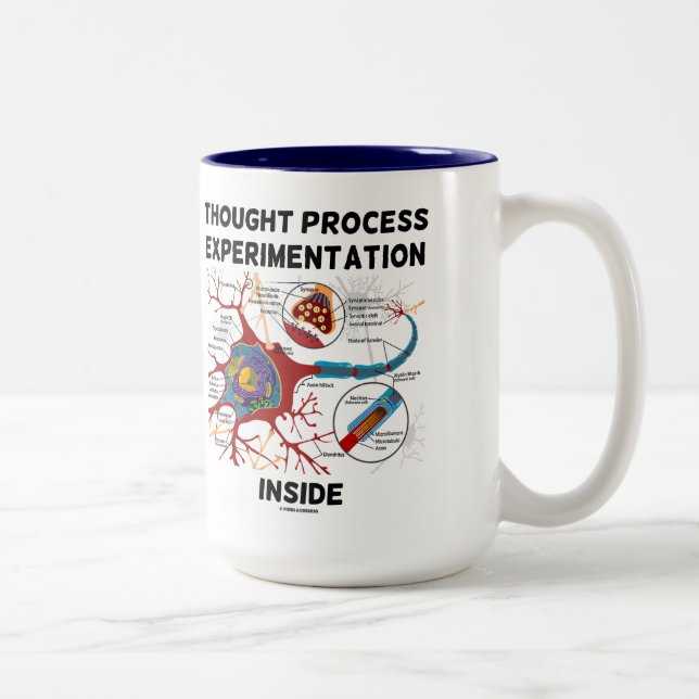 Thought Process Experimentation Inside (Neuron) Two-Tone Coffee Mug (Right)