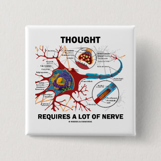 Thought Requires A Lot Of Nerve (Synapse) 15 Cm Square Badge