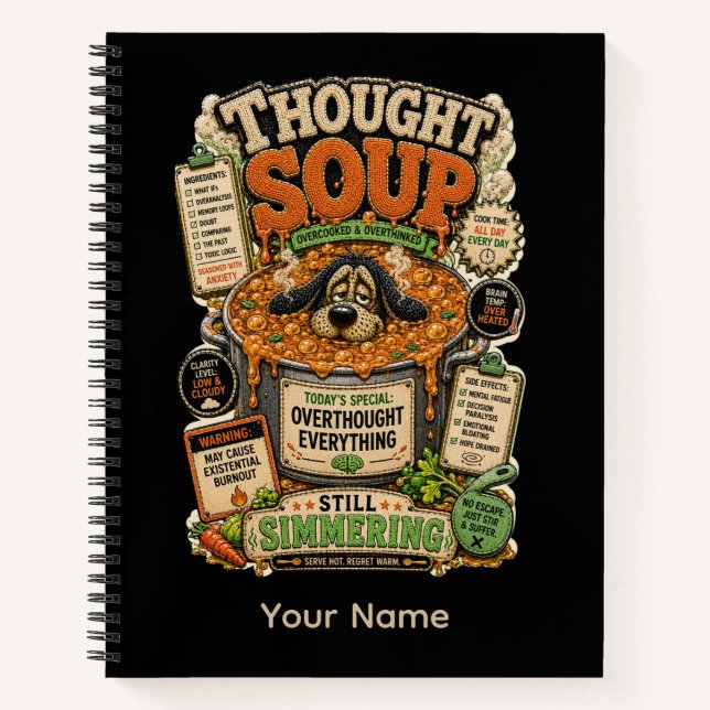 Thought Soup Personalised Funny Office T-Shirt Tri Notebook (Front)
