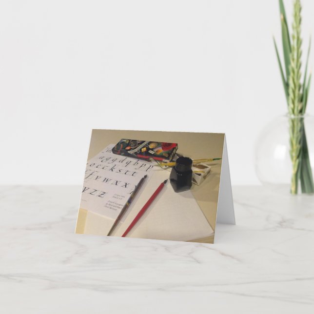 Thoughtful Artist Greeting Card (Front)