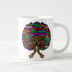 Thoughtful black Christian woman melanin mother  Large Coffee Mug