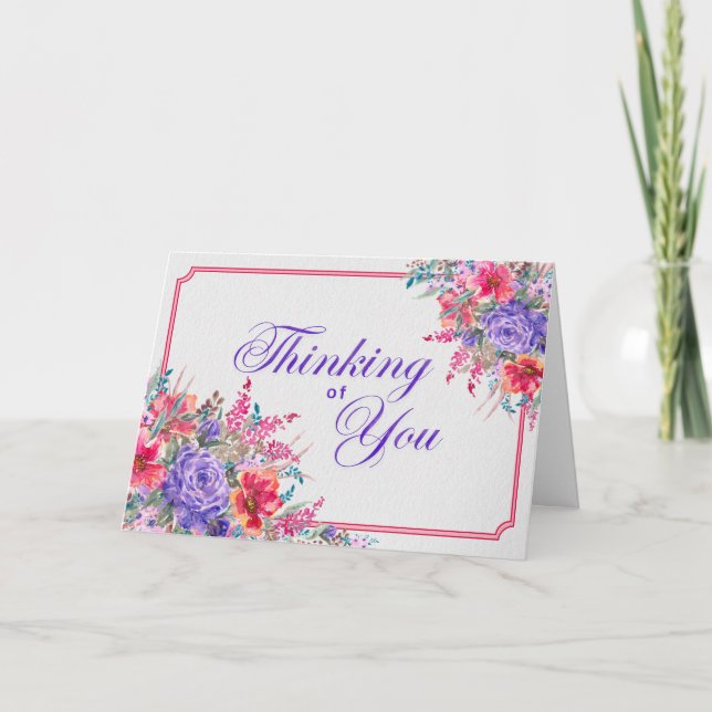 Thoughtful Bouquet – Thinking of You Floral Card (Front)