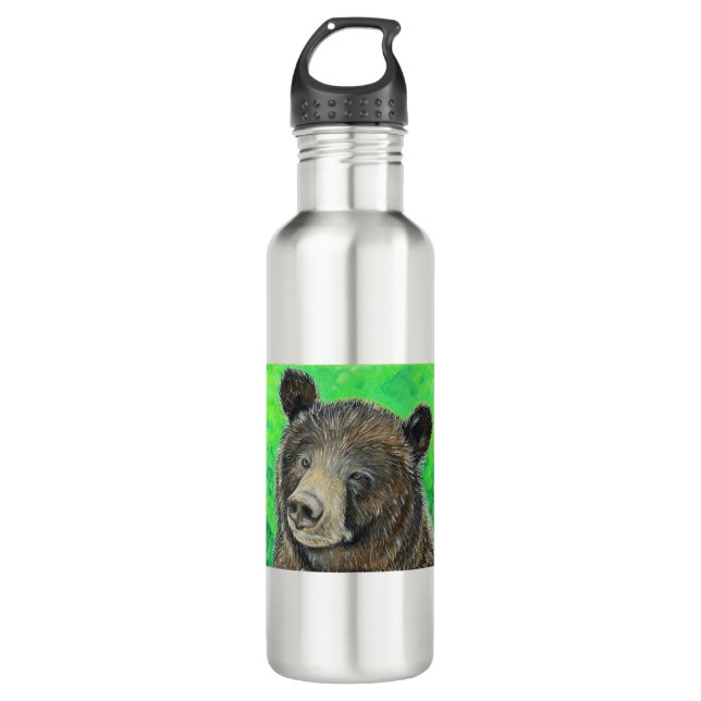 Thoughtful Brown Bear Painting 710 Ml Water Bottle (Front)