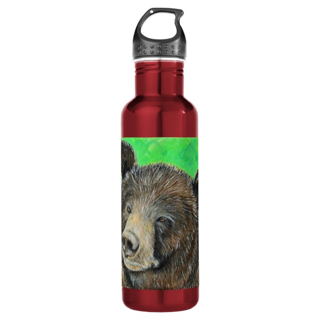 Thoughtful Brown Bear Painting 710 Ml Water Bottle (Front)