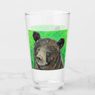 Thoughtful Brown Bear Painting Glass
