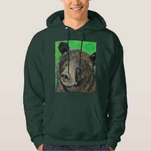 Thoughtful Brown Bear Painting Hoodie