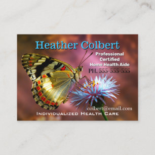 Thoughtful Butterfly Trusting Caregiver Business Card