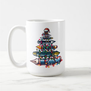 Thoughtful Christmas Teacher Gift, Pen Xmas Tree Coffee Mug