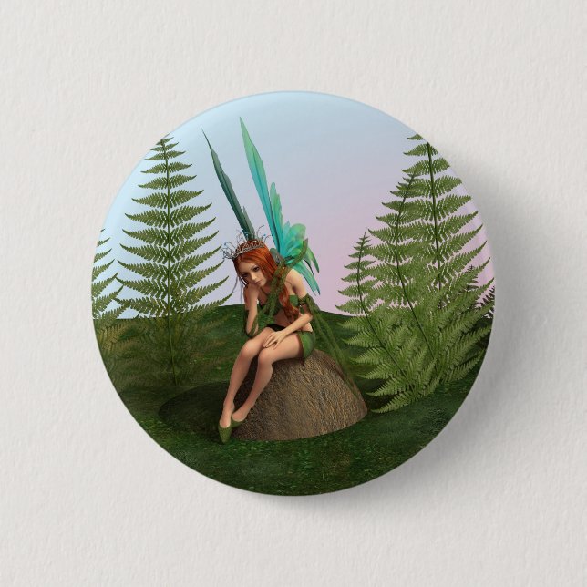 Thoughtful Fairy 6 Cm Round Badge (Front)