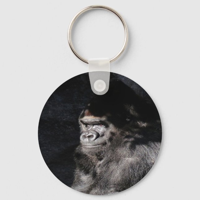 Thoughtful  Gorilla Key Ring (Front)