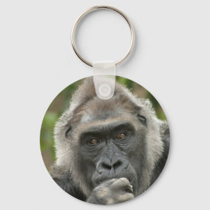 Thoughtful Gorilla Key Ring