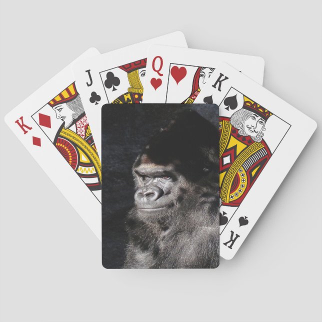 Thoughtful  Gorilla Playing Cards (Back)