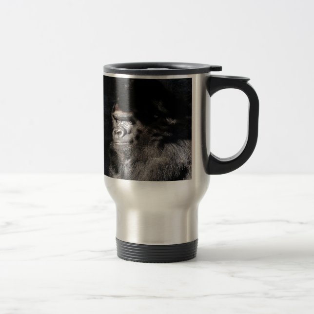 Thoughtful  Gorilla Travel Mug (Right)