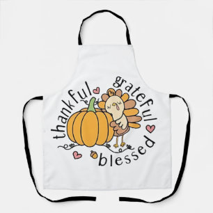 Thoughtful Grateful Blessed Thanksgiving Funny  Apron