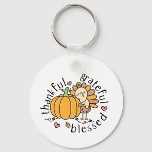 Thoughtful Grateful Blessed Thanksgiving Funny  Key Ring