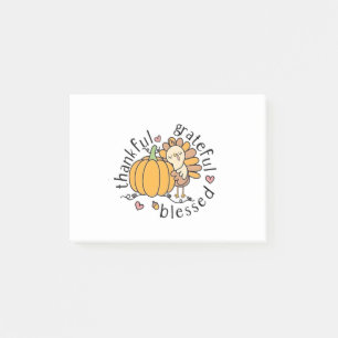 Thoughtful Grateful Blessed Thanksgiving Funny  Post-it Notes