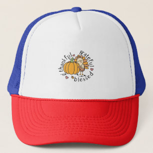 Thoughtful Grateful Blessed Thanksgiving Funny  Trucker Hat