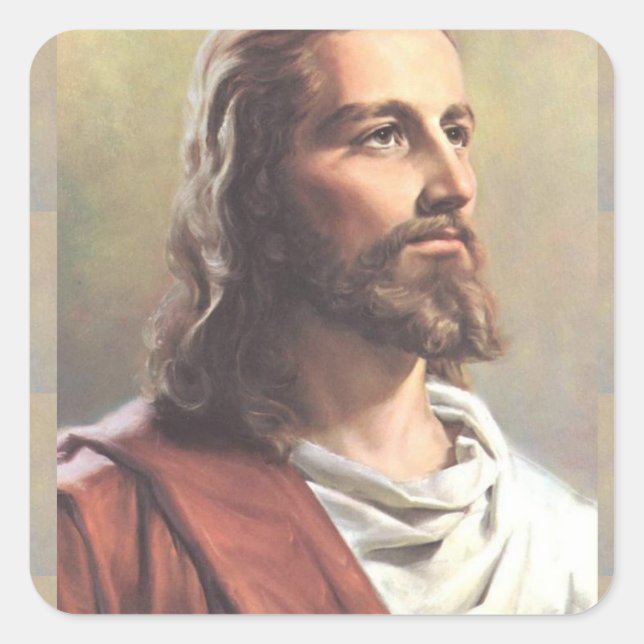 Thoughtful Jesus Christ Stationary Envelope Square Sticker (Front)