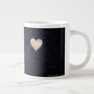 Thoughtful reminder with a heart shaped moon jumbo large coffee mug