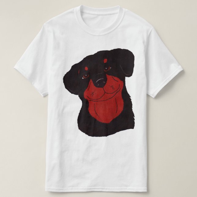 Thoughtful Rottweiler T-Shirt (Design Front)
